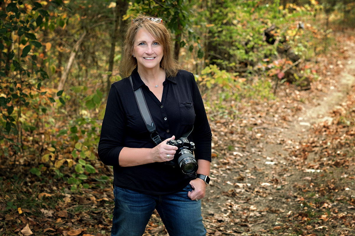 Cindy Dover in woods
